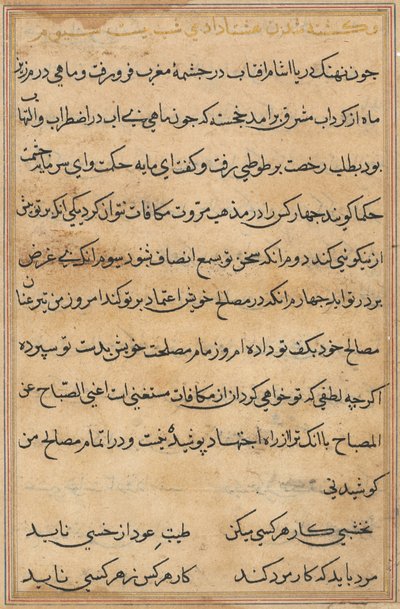 Page from Tales of a Parrot Tuti-nama: Text Page by Unbekannt
