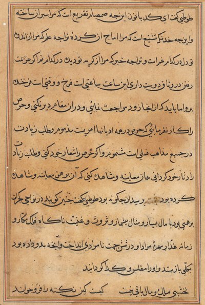 Page from Tales of a Parrot Tuti-nama: Text Page by Unbekannt