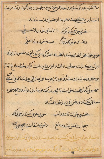 Page from Tales of a Parrot Tuti-nama: text page by Unbekannt
