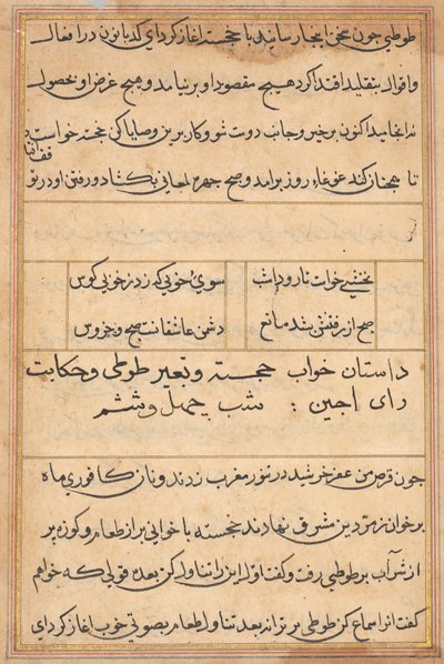 Page from Tales of a Parrot Tuti-nama: Text Page by Unbekannt