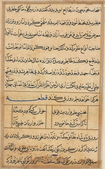 Page from Tales of a Parrot Tuti-nama: Text Page, c. 1560 by Unbekannt