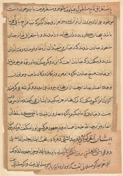 Page from Tales of a Parrot Tuti-nama: text page by Unbekannt