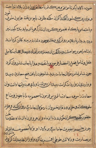 Page from Tales of a Parrot Tuti-nama: text page, c. 1560 by Unbekannt