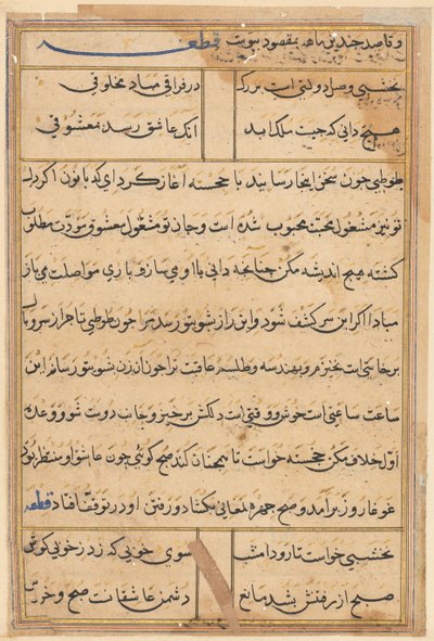 Page from Tales of a Parrot Tuti-nama: text page by Unbekannt