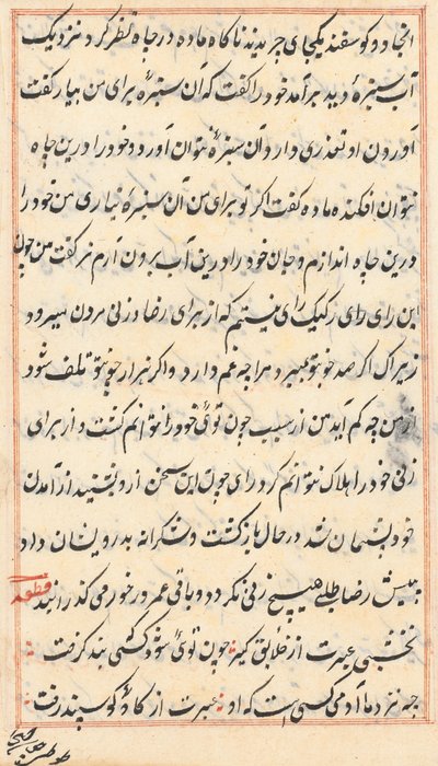 Page from Tales of a Parrot Tuti-nama: Text Page by Unbekannt