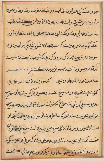 Page from Tales of a Parrot Tuti-nama: text page by Unbekannt