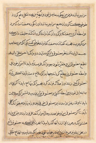 Page from Tales of a Parrot Tuti-nama: text page by Unbekannt