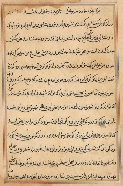 Page from Tales of a Parrot Tuti-nama: text page by Unbekannt