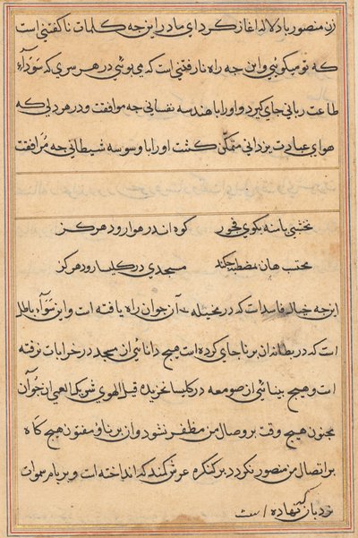 Page from Tales of a Parrot Tuti-nama: text page by Unbekannt