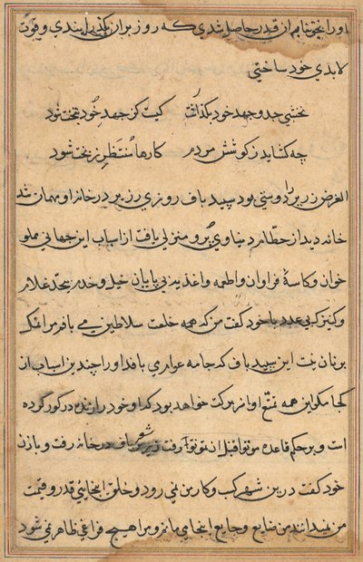Page from Tales of a Parrot Tuti-nama: text page by Unbekannt