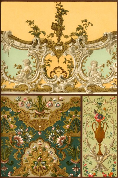 Painting, leather tapestry, stucco ornaments, France and Germany, 17th and 18th centuries, 1898 by Unbekannt