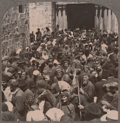Palm Procession leaving the Church of the Holy Sepulchre, c1900 by Unbekannt