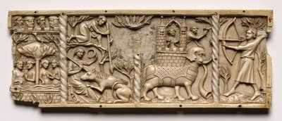 Panel from a Casket with Scenes from Courtly Romances by Unbekannt
