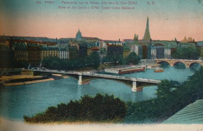 Panorama of the River Seine with the Eiffel Tower in the distance, Paris, c1920 by Unbekannt