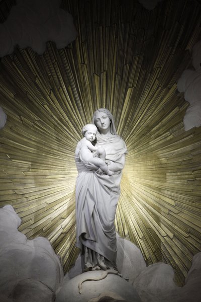 Virgin and Child Statue in Saint-Francois-Xavier Church, Paris, France by Unbekannt