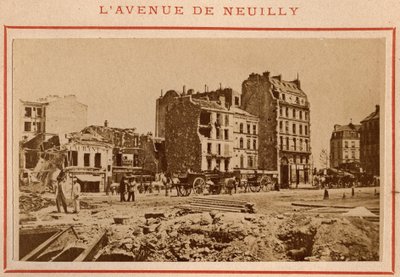 Paris commune (1871): view of the avenue de Neuilly in Paris in May 1871 by Unbekannt