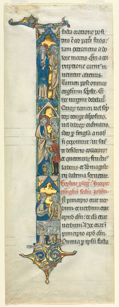 Partial Leaf from a Latin Bible: Initial I[n principio] with the Marriage at Cana, c. 1260-1270 by Unbekannt