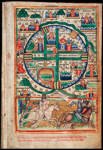 Plan of Jerusalem. Psalter Fragment by Unbekannt
