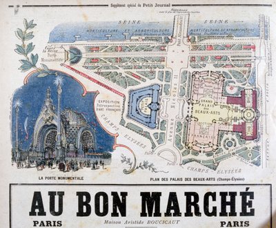 Plan of the Porte Monumentale and Palais des Beaux-Arts by Unbekannt