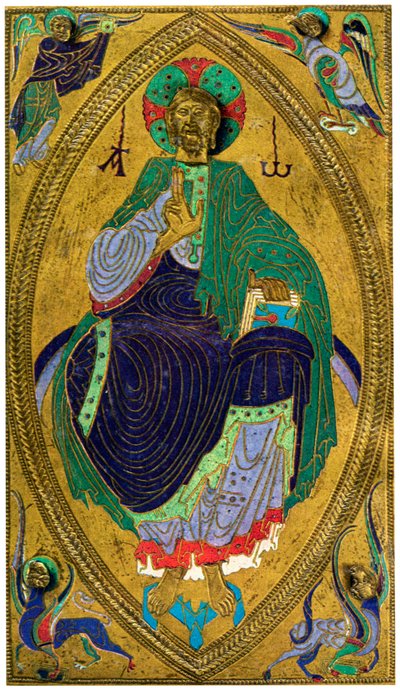 Plaque Binding, Champlevé Enamel on Copper, 12th Century by Unbekannt