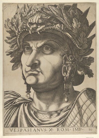 Vespasian with his head turned slightly to the left, from 