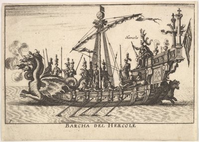 Plate 1: Ship of Hercules with Dragon-Headed Prow and Hercules on Pl..., 1664 by Unbekannt