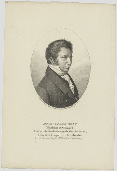 Portrait of Joseph Louis Gay-Lussac, 1778-1850, c1824 by Unbekannt
