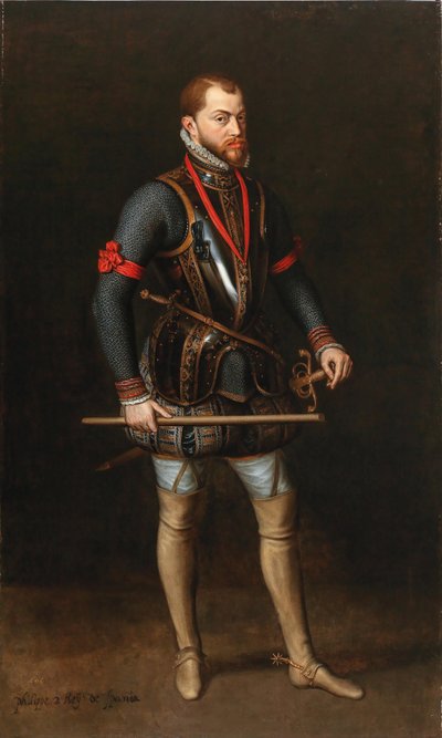 Portrait of Philip II 1527-1598, King of Spain, in Armor and with the Order of the Golden Fleece by Unbekannt