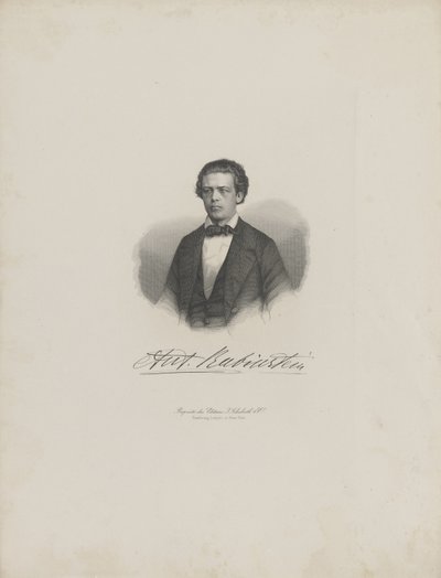 Portrait of the composer Anton Rubinstein 1829-1894, c. 1850 by Unbekannt