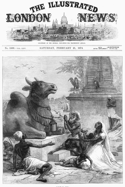 Praying to Nandi for Relief from Famine, Bengal, India by Unbekannt