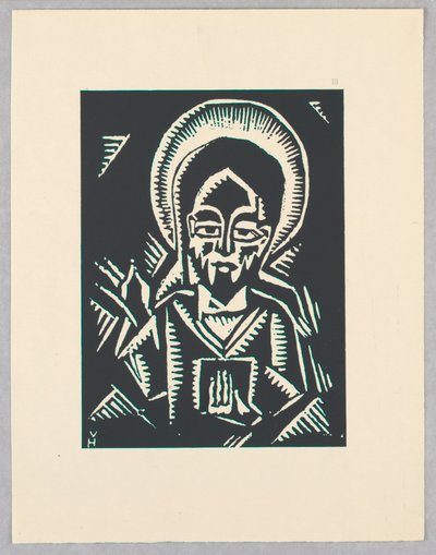 Print, Christos Zehajici, Christ, Plate III, Ethiopie, cili Christos, Madonna a Svati, jak jsem ie videl v illuminacich starych ethiopskych kodexu Portfolio by Unbekannt