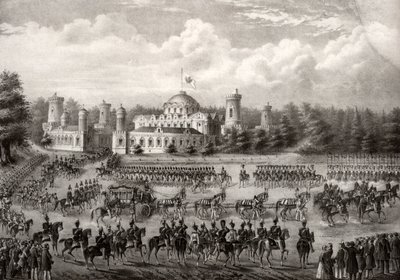Procession of Tsar Nicholas I into Dormition Cathedral from the Petrovsky Palace During His Coronation in 1825 by Unbekannt
