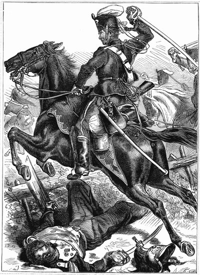 Prussian Hussar Charging with Sword Drawn, Franco-Prussian War 1870-1871 by Unbekannt