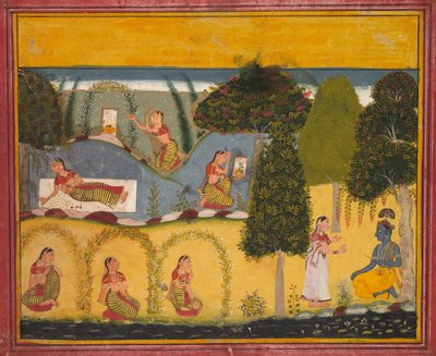 Radha Awaiting Reconciliation with Krishna, from a Gita Govinda of Jayadeva by Unbekannt