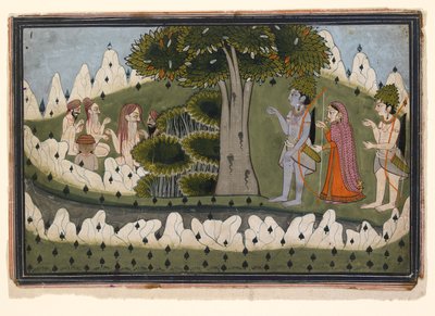 Rama, Sita, and Laksmana in a Landscape with Ascetics by Unbekannt