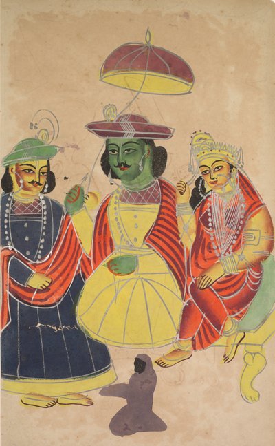 Rama and Sita Enthroned with Lakshmana and Hanuman Attending by Unbekannt