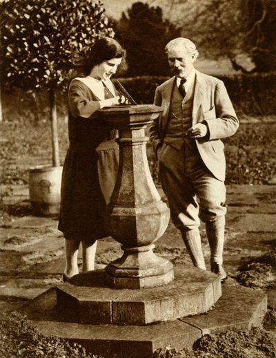 Ramsay MacDonald, First Labour Prime Minister, at Chequers with His Daughter by Unbekannt