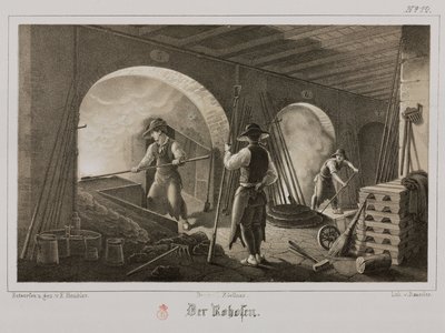 Raw Materials Processing, Metallurgy Forging Precious Metal, Germany, c 1851 by Unbekannt