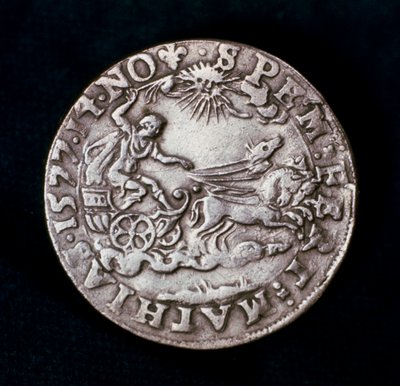 Reverse of a medal commemorating the bright comet of 1577 by Unbekannt