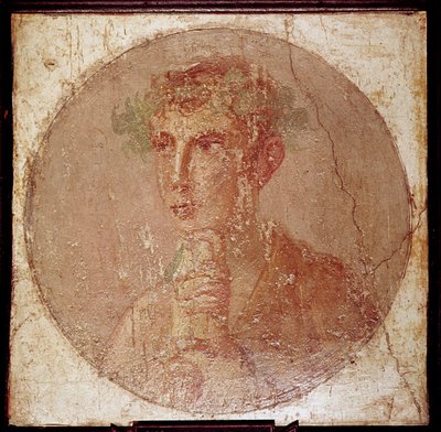 Roman Portrait Painting of a Young Man, Pompeii, Italy by Unbekannt