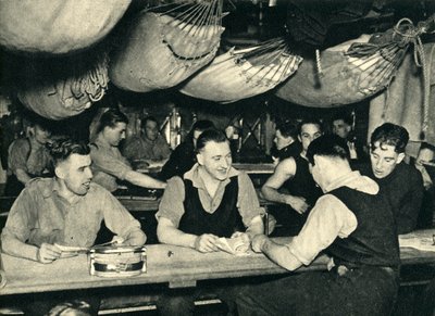 Royal Marines on Their Mess Deck on Board a Ship, World War II by Unbekannt