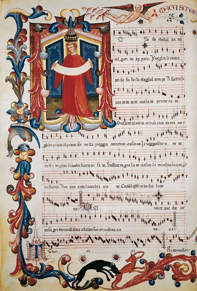 Score with Illumination in Squarcialupi Codex, c.1410-1415 by Unbekannt