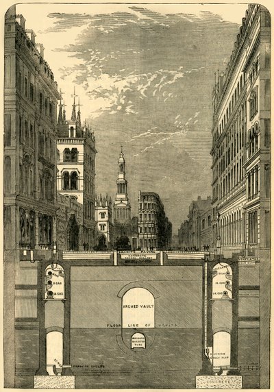 Section of the Holborn Viaduct, Showing the Subways by Unbekannt