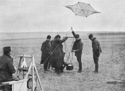 Sending Up One of the French War Kites, to Which a Camera is Attached, 1914, 1915 by Unbekannt