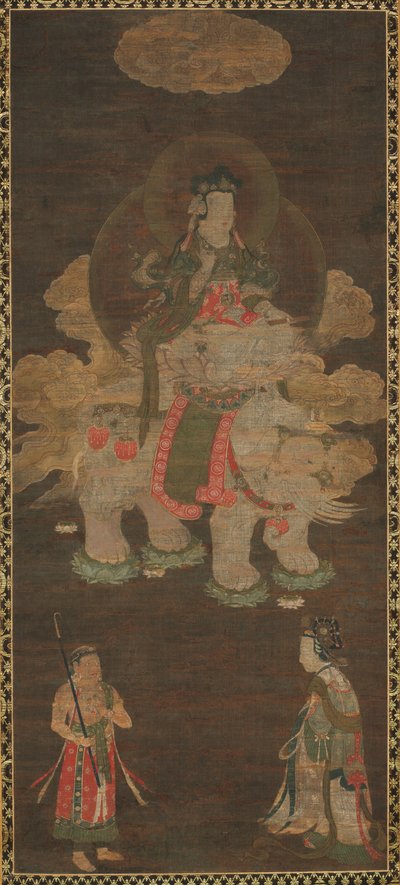 Shakyamuni Triad: Buddha Attended by Manjushri and Samantabhadra Bodhisattva with Elephant by Unbekannt