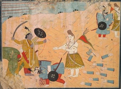 Shiva Intercedes for Vanasura: Scene from the Aniruddha Usha Section of Krishna Lila by Unbekannt