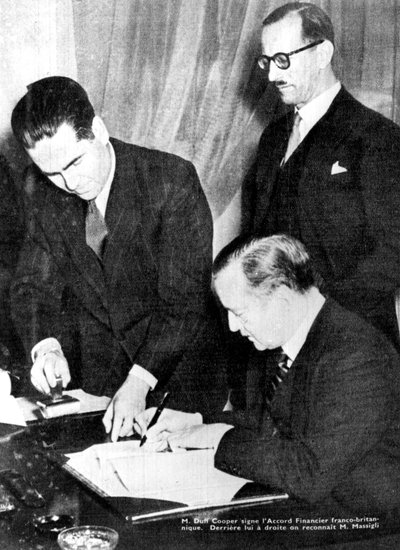 Signing of financial accord between Britain and the Free French, Algiers, 8 February 1944 by Unbekannt