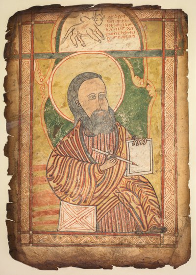 Single Leaf from a Gospel Book with a Portrait of St. Luke by Unbekannt