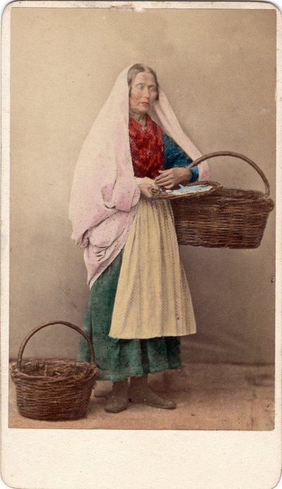 Small metier: a merchant holding wicker baskets, Venice by Unbekannt