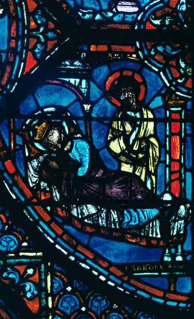 St James Appears to Charlemagne in a Dream, Stained Glass, Chartres Cathedral, France, c1225 by Unbekannt